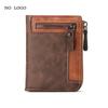 Trendy Luxury Men's Wallet Designer Male Short Zipper Leather 3 Fold Money Clip Card Holder High Quality Retro Coin Purse