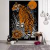 Джунгли Тигр иллюстрация ретро арт-деко гобелен в стиле бохо настенный хиппи колдовство психоделическое украшение дома