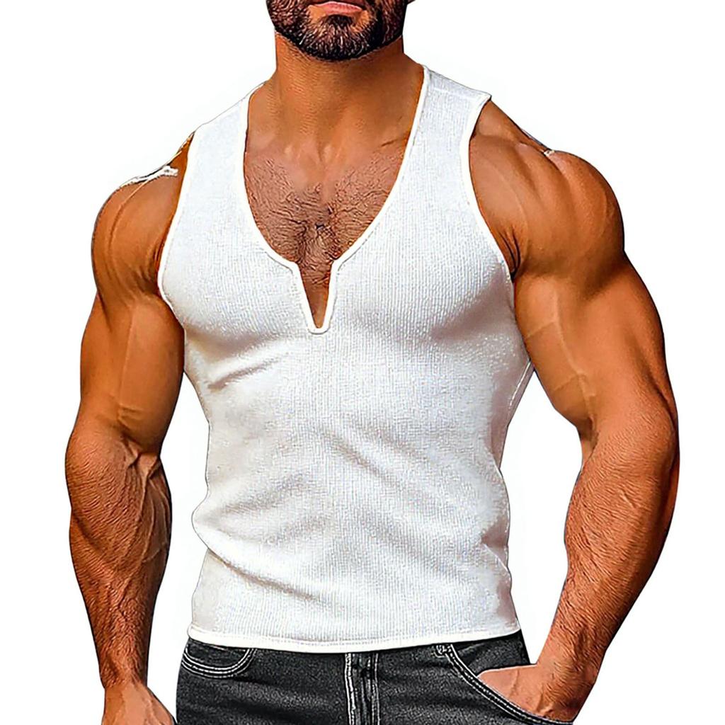 Men  V-Neck  Leisure  Sleeveless  Vest