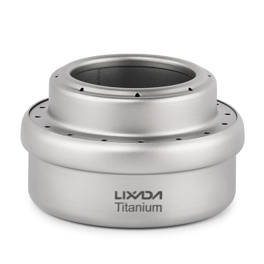 Lixada Портативная мини-титановая спиртовая плита с крышкой, подставка для крестовой плиты, стойка для кемпинга, пешего туризма