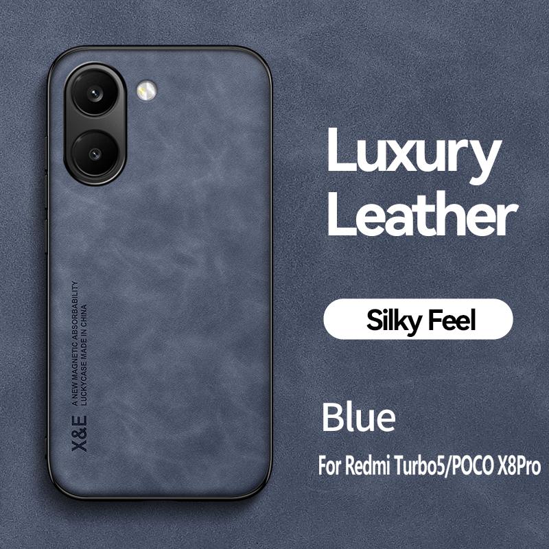 Магнитный кожаный чехол для Xiaomi Poco X8 Pro Max PocoX8ProMax 5G Ударопрочный силиконовый мягкий чехол-обложка