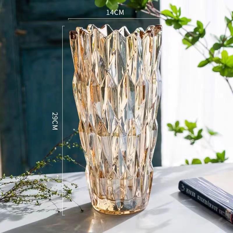 Элегантная прозрачная стеклянная хрустальная ваза для композиций из свежих цветов