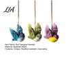 Whimsical Outdoor Hanging Ornaments 3Pcs Resin Bird Ornament, Hand-Painted Figurine with Jute String, Small Figurines Weatherproof Tree Patio