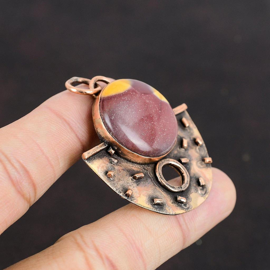 Подвеска из мукаита Медная подвеска Подвеска из драгоценного камня Модные медные украшения Совершенно новая подвеска Украшения из мукаита Подарок для него Украшения ручной работы