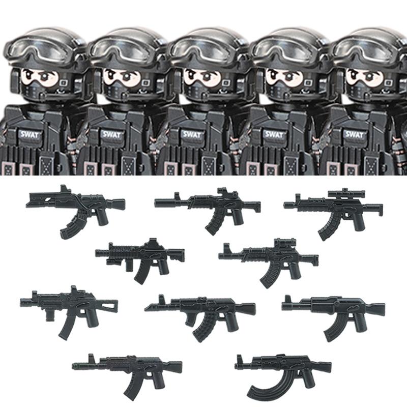 Городская полиция Китай Спецназ Конструктор Штурмовой солдат Фигурки SWAT Маска газовой защиты Военное оружие Кирпичики Игрушки Дети