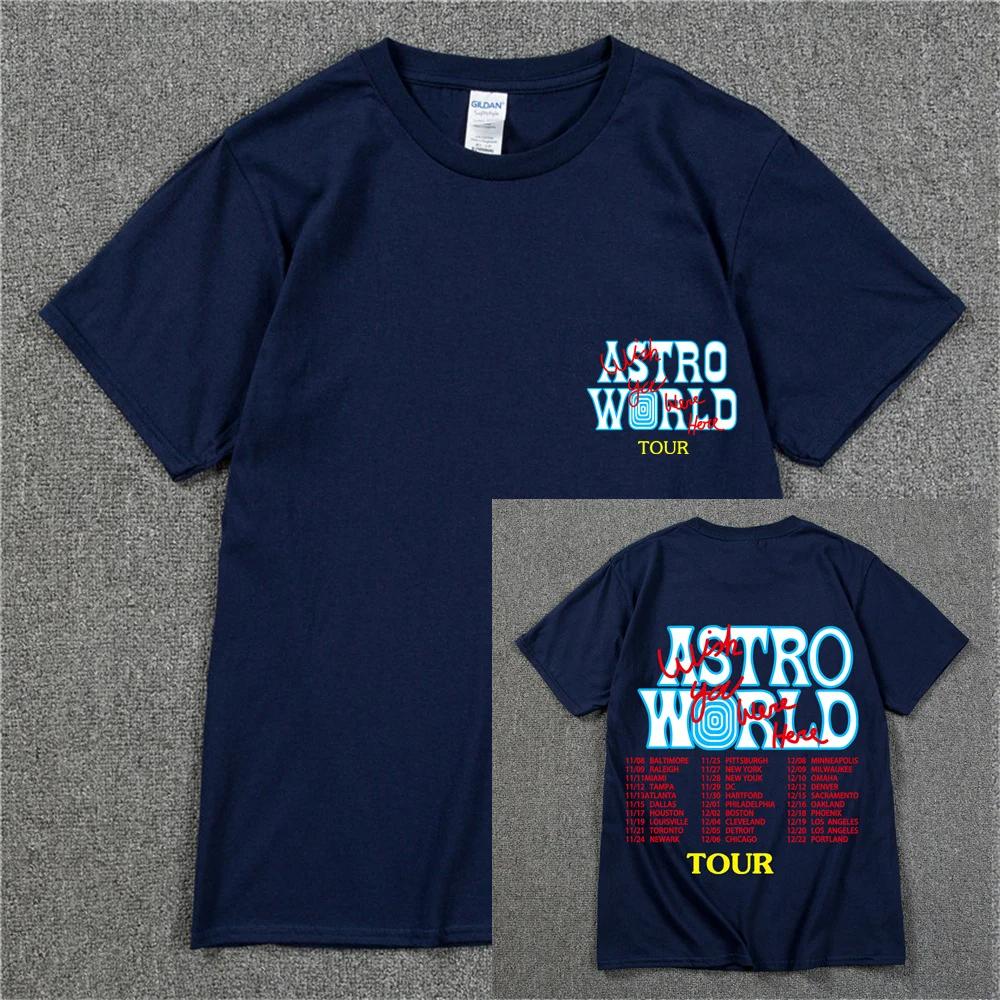 New Summer Hip Hop T Shirt Unisex Women Cactus Jack Harajuku TShirts WISH YOU WERE HERE Letter Print Tee Tops