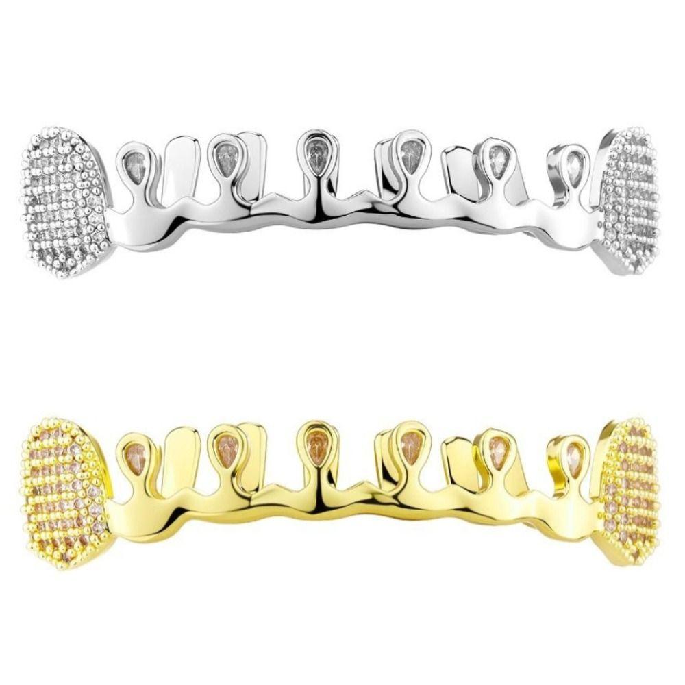 Bling Rhinestone Tooth Caps Removable Dental Grills Trendy Hiphop Teeth Grillz for Women Men