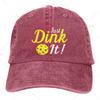 Pickleball Just Dink It Print Baseball Cap for Men Women Adjustable Pickle Ball Hat Unisex Casual Denim Cap