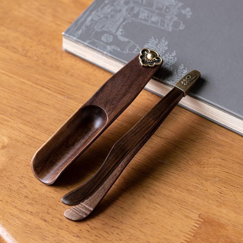 Retro Tea Scoops Natural Wooden Teaspoon Tea Leaves Holder Sugar Powder Spoon  Living Room