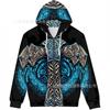 Mens Oversized Hooded Zip-Up Sweatshirt With Realistic 3D Digital Print Casual Long Sleeve Pullover