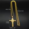 Stainless Steel Gold Color Celtic Crucifix Necklace Saint Benedict Necklace for Women Men Jewery