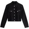 American Vintage Classic Label Cotton Short Denim Jacket Women Jackets Black J225382