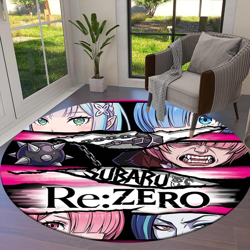 Re Zero Круглый ковер Ковер для гостиной спальни дивана игровой комнаты Декор Нескользящий коврик для пола