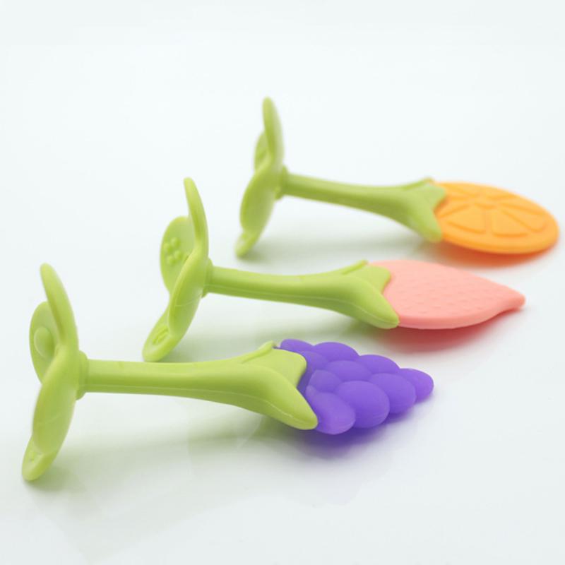 Pack of 2 Baby Fruit Teether – Soft Silicone Teething Toy with Handle for Infants and Toddlers