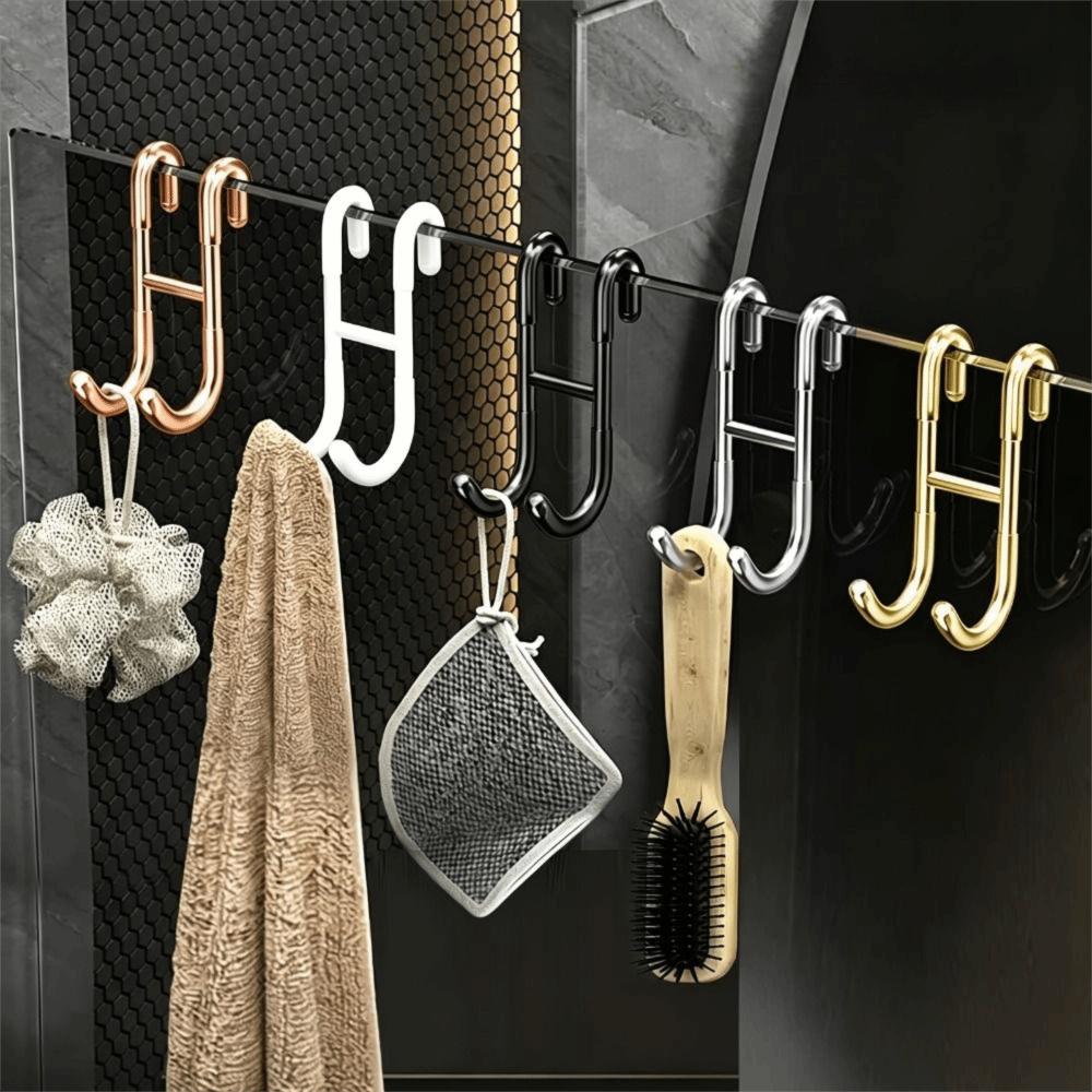No-Drill Bathroom Hanger Heavy Duty Hanging Towel Rack Portable Door Towel Organizer Shower Door