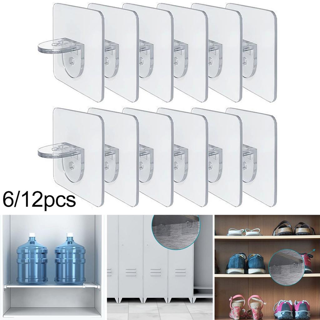 6/12 шт. Держатель-перегородка для гардероба, самоклеящийся без перфорации для опорной рамы полки