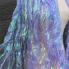Laser Cut Organza Fabric Gradient Color Mermaid Texture for Wedding Dress Costume DIY Sewing Craft Material Wrinkle Wave Design