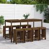 VidaXL 9-piece Garden Bar Set Honey Brown Solid Pine Wood, Pub Set, Patio Bar Set, Set 3157760