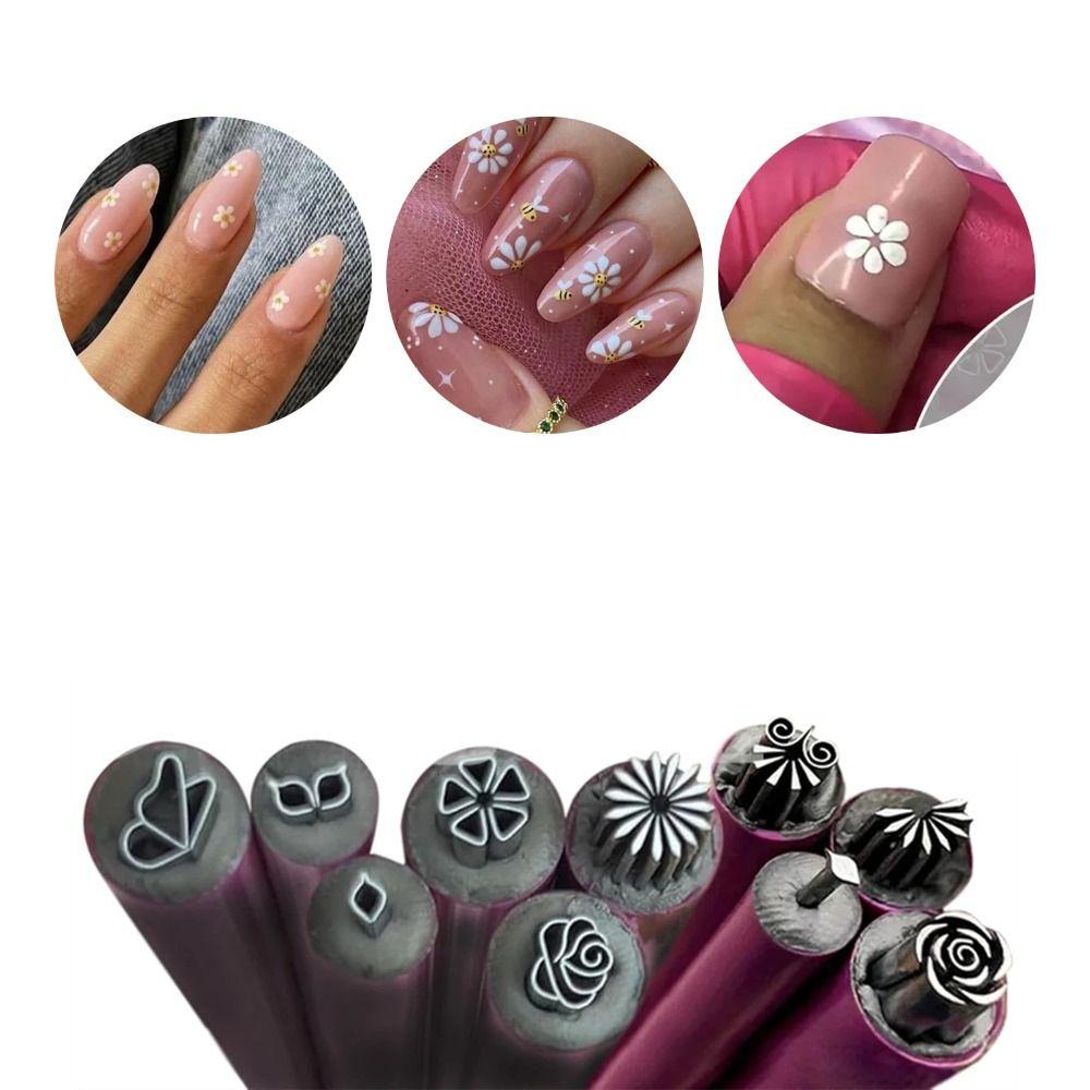 6/10/15pcs Stamping Plate Nail Graffiti Pen Flower Painting Drawing Nail Brush Stamp Pen New Year