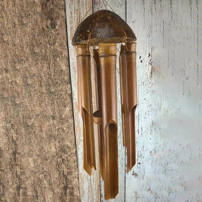 Bamboo Wind Chimes Big Bell Craft Handmade Indoor and Outdoor Wall Hanging Wind Chime Room Home Decoration