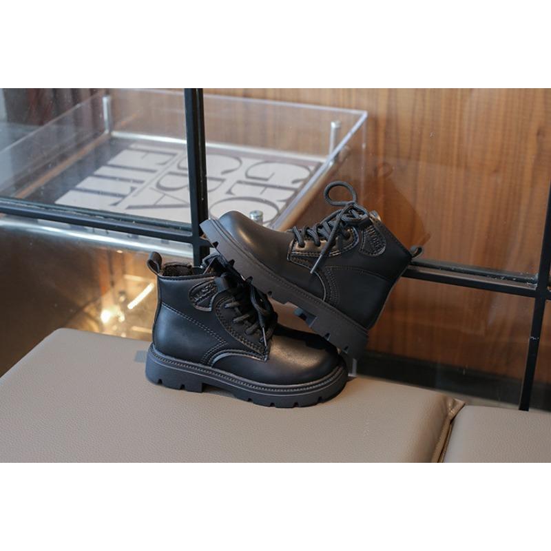 Осенняя мода ретро детские ботинки мальчики и девочки короткие ботинки нескользящие кожаные ботинки одинарные ботинки