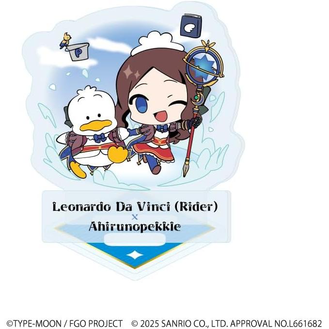Fate/Grand Order x Sanrio Characters 20/Rider/Leonardo da Vinci x Ahiru no Peclle [Collaboration Illustration] Acrylic Stand Plate