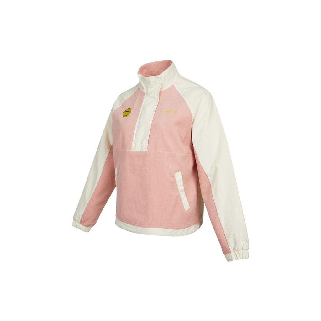 adidas Женская куртка Neo X Smiley Collaboration Color Block Printed Retro Sports Stand Wool Jacket Pink H58043