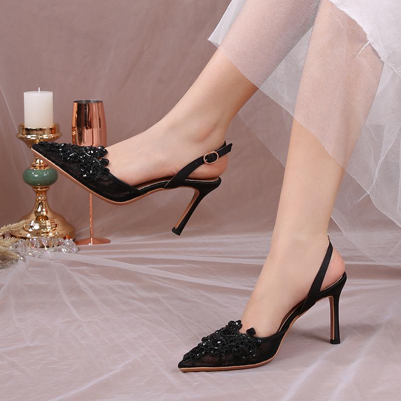 2025 Белые Свадебные Туфли Туфли Подружки Невесты Женские Кружевные Туфли Модные Высокие Каблуки Жемчужные Туфли-Лодочки