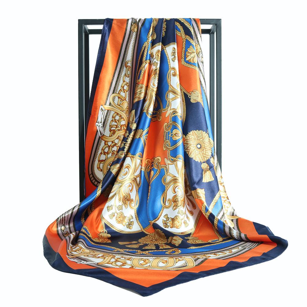 High-quality Luxurious Silk Scarves Headband Scarfs Neck Scarf For Women Chain Silk Scarf Women's Decorative Shawl