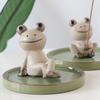 Crafts Frog, Mushroom Shape Handmake Tea Pet Ornaments Aromatherapy Base Desktop Ornaments Incense Stick Holder Frog Figurines