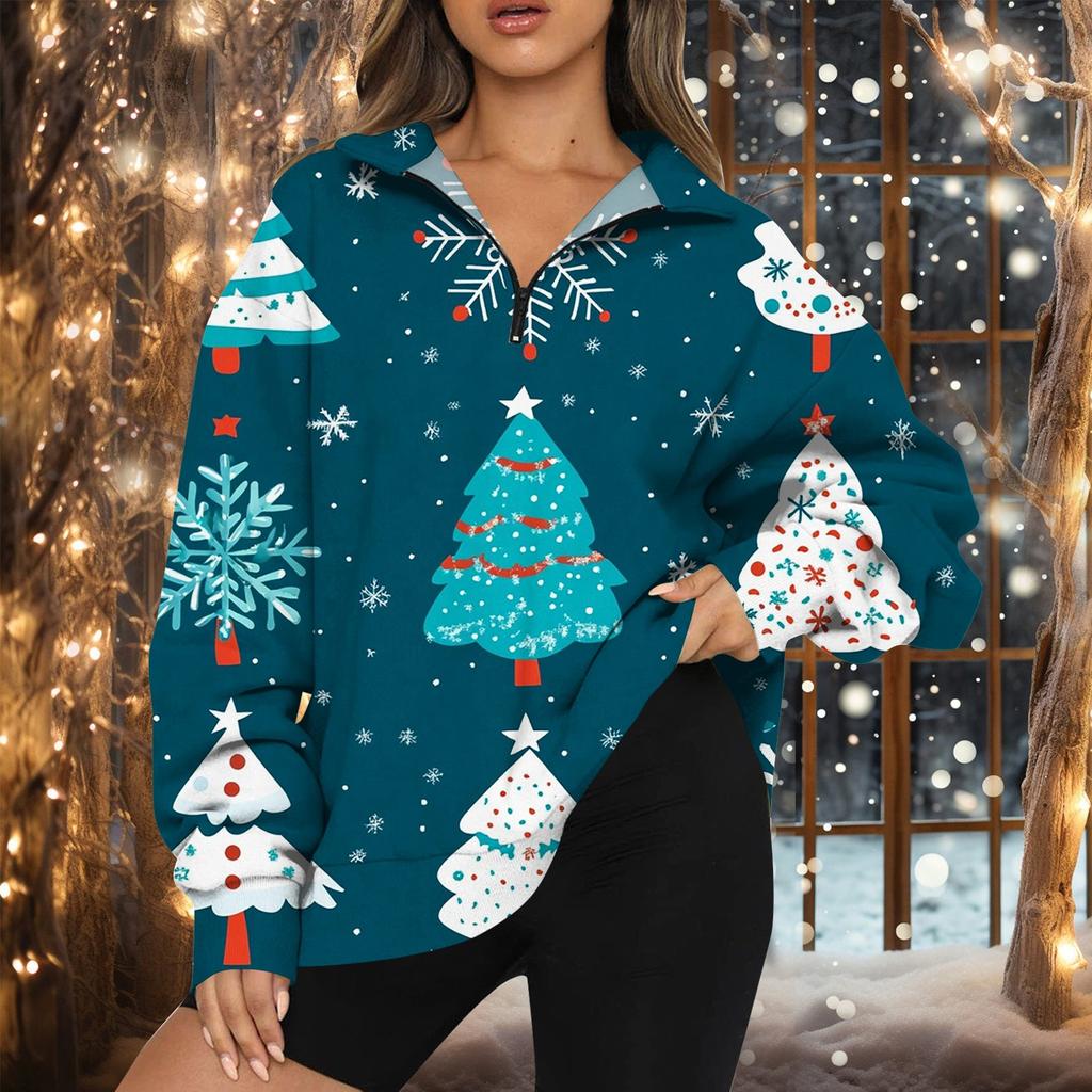 Женская мода повседневная толстовка с длинным рукавом и принтом на молнии с высоким воротом и заниженными плечами