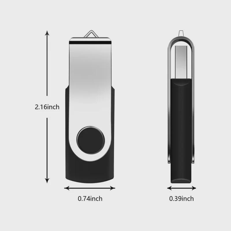 Вращающийся USB-флеш-накопитель из разноцветного металла