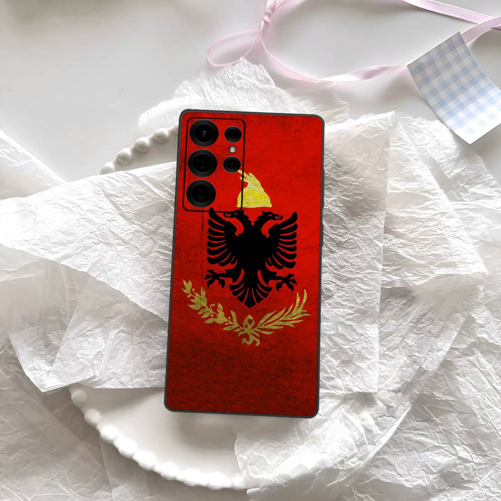 Чехол для телефона с логотипом-орлом флага Албании для Samsung S 24 Fe 25 Ultra Plus 20 Lite 21 30 22 23 24 22 Ultra 5G Fundas