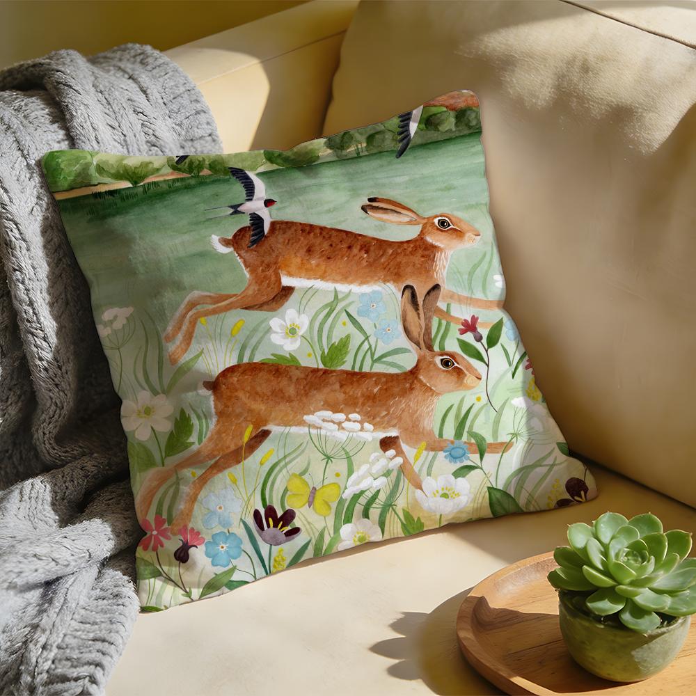 Cushion Cover Washed Linen Soft Breathable Decorative Case for Sofa Home Pillow cover Cheetah Llama Leopard Jungle