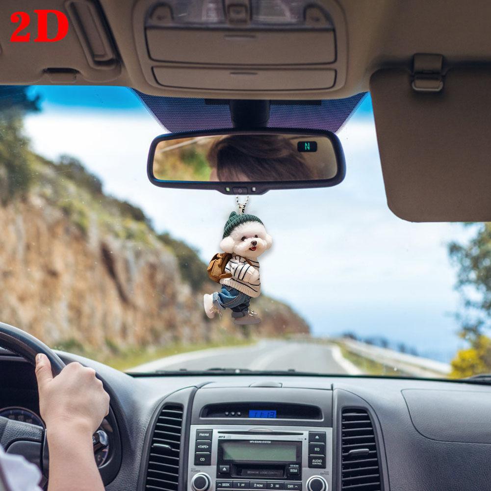Креативный щенок Человек рюкзак Зеркала заднего вида Подвеска Стиль Подвеска заднего вида Украшение автомобиля U1V2