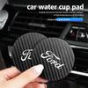 For Ford Car Logo Carbon Fiber Water Cup Pad Bottle Holders Anti Slip Mat Accessories Focus mk2 mk3 mk4 Fiesta Ranger Mondeo