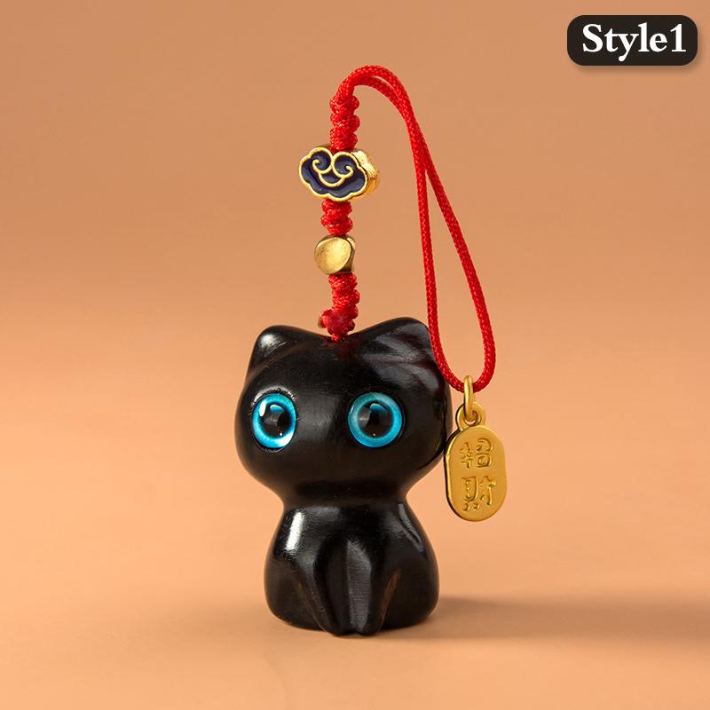 Деревянный брелок с котом Брелок с котом Милая цепочка для мобильного телефона Деревянный кулон