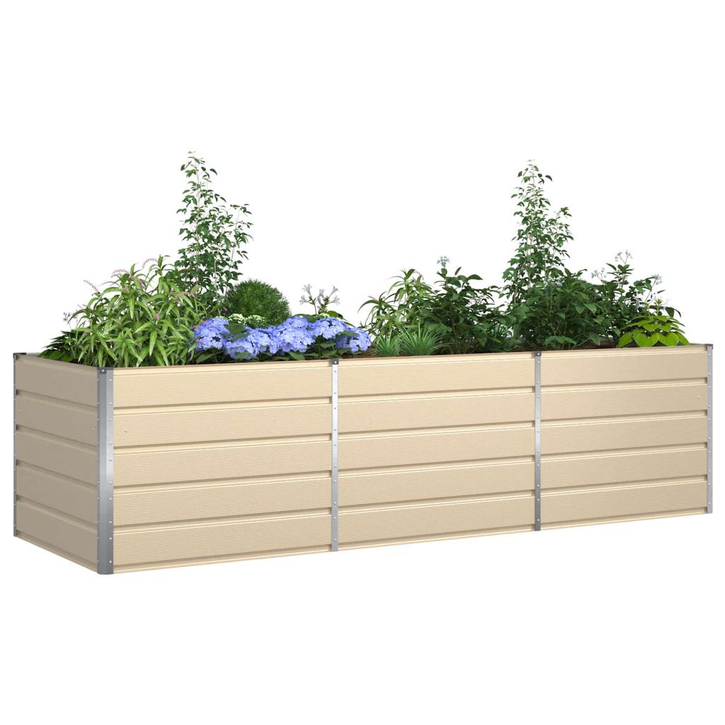 Ivory Plant Planter 290 x 100 x 75 cm Galvanized Steel
