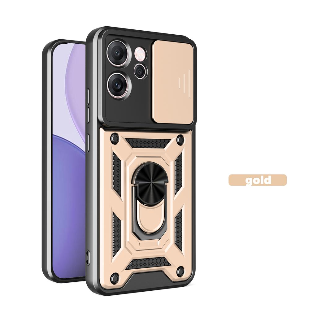 Чехол для Oppo Reno13 F Чехол OPPO Reno15 F Reno 14 F 14 FS Магнитное кольцо-держатель Бронированный чехол для телефона Защита камеры сдвижной Задняя крышка
