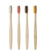 Набор бамбуковых зубных щеток, обернутых одинарной коровьей кожей, натуральная и экологически чистая бамбуковая зубная щетка, таблетка, одна коробка 10 шт.