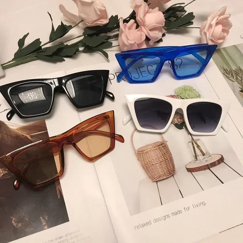 Модные ретро квадратные солнцезащитные очки для женщин и мужчин, дизайнерский бренд, солнцезащитные очки «кошачий глаз», зеркальные линзы, унисекс, для путешествий, защита от УФ-лучей