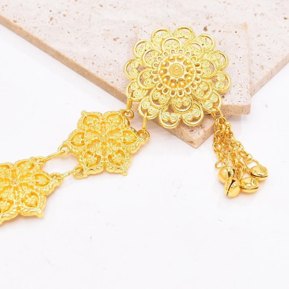 Bell Hollow Out Flower Necklace Jewelry Dance Dress Belt Chains Thai Belly Waist Chains  Gift