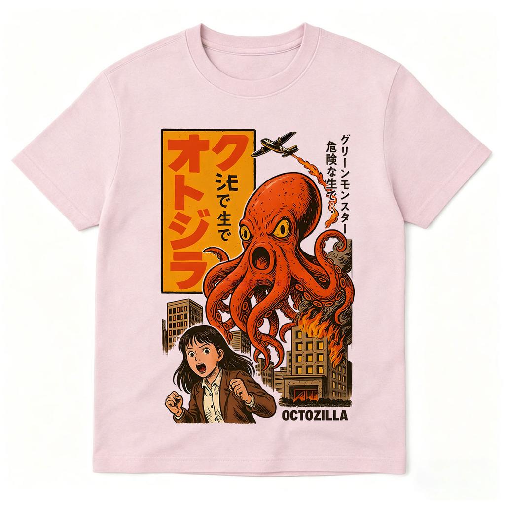Octozilla Dotonbori Пьяный Осьминог Смешные Хоррор Футболки Мужские Женские Хлопковые С Коротким Рукавом Футболки Уличная Мода