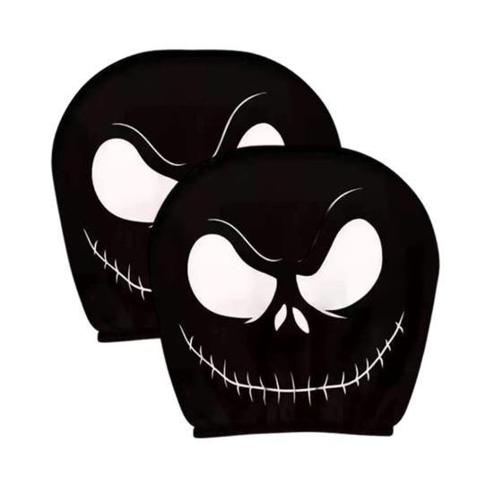 Skull Car Headrest Covers Spooky Print Auto Seat Head Rest