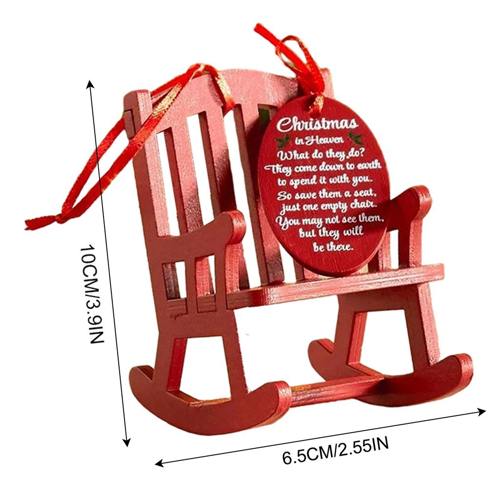 Christmas Memorial Chair Ornament Christmas Tree Decorations Mini Wooden Rocking Chair with Meaningful Tag Sign Decor