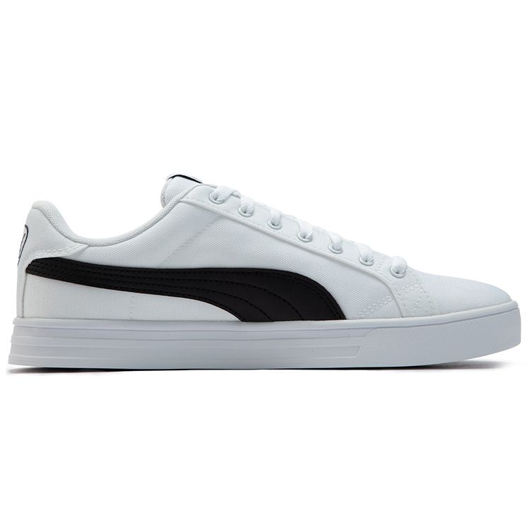 Puma Smash Vulc Canvas Leather Low Top Sneakers Unisex Sneakers White Black 385554-01