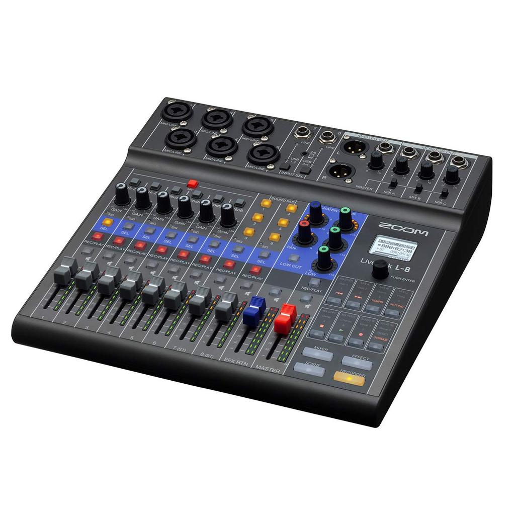 ZOOM Zoom Digital Mixer Recorder 8 Channel Mixer Live Distribution Audio Interface Multitrack Recorder L-8