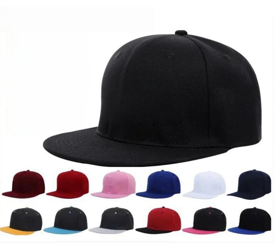 Новая однотонная регулируемая кепка-snapback Высокое качество для взрослых Хип-хоп Уличный городской стиль Бейсболка Мужская Женская Для активного отдыха на природе Бейсболка