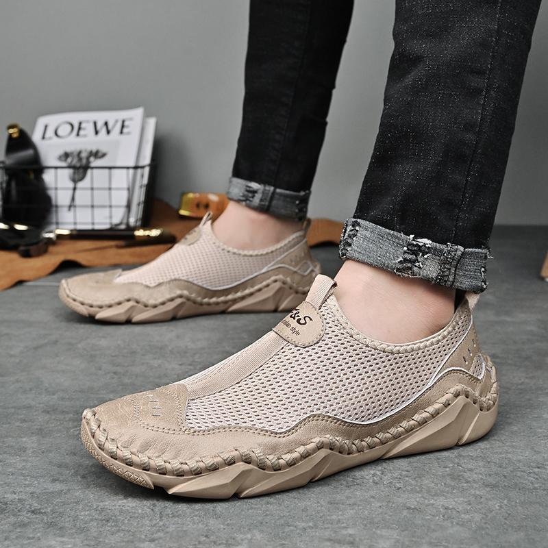 Модная мужская обувь, удобные мокасины для воды, модная летняя обувь, мужская повседневная обувь, сетчатые дышащие туфли на плоской подошве, мужские кроссовки