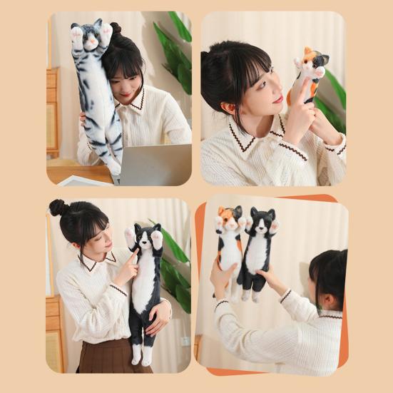 Кошка плюшевая подушка милый котенок мягкая игрушка для детей взрослых длинная